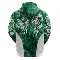 Queensland Maori Kiwi Personalised Zip Hoodie Kikirangi Papua Shell Maori Tribal Tattoo LT9 - Polynesian Pride