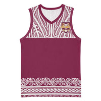 Queensland Maori Nga Hau E Wha Custom Basketball Jersey Polynesian Maori Tribal Pattern - Polynesian Pride