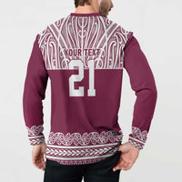 Queensland Maori Nga Hau E Wha Custom Button Sweatshirt Polynesian Maori Tribal Pattern