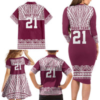 Queensland Maori Nga Hau E Wha Custom Family Matching Long Sleeve Bodycon Dress and Hawaiian Shirt Polynesian Maori Tribal Pattern LT9 - Polynesian Pride