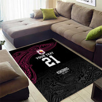 Queensland Papua New Guinea Custom Area Rug All Black Pacific PNG Tribal Style