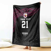 Queensland Papua New Guinea Custom Blanket All Black Pacific PNG Tribal Style