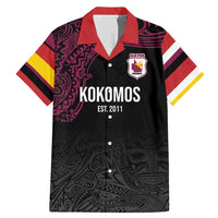Queensland Papua New Guinea Custom Family Matching Mermaid Dress and Hawaiian Shirt All Black Pacific PNG Tribal Style LT9 Dad's Shirt - Short Sleeve Black - Polynesian Pride