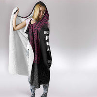 Queensland Papua New Guinea Custom Hooded Blanket All Black Pacific PNG Tribal Style