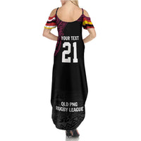 Queensland Papua New Guinea Custom Summer Maxi Dress All Black Pacific PNG Tribal Style