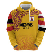 Queensland Papua New Guinea Custom Hoodie All Gold Pacific PNG Tribal Style