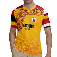 Queensland Papua New Guinea Custom Rugby Jersey All Gold Pacific PNG Tribal Style