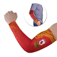 Queensland Papua New Guinea Custom Arm Sleeves All Red Pacific PNG Tribal Style - Polynesian Pride