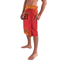 Queensland Papua New Guinea Custom Lavalava All Red Pacific PNG Tribal Style LT9 - Polynesian Pride