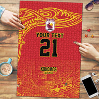 Queensland Papua New Guinea Custom Puzzle All Red Pacific PNG Tribal Style - Polynesian Pride