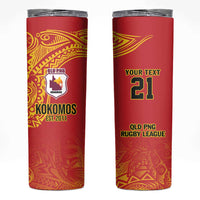 Queensland Papua New Guinea Custom Skinny Tumbler All Red Pacific PNG Tribal Style LT9 Red - Polynesian Pride