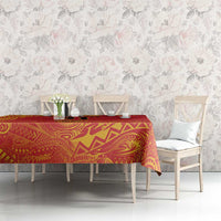 Queensland Papua New Guinea Custom Tablecloth All Red Pacific PNG Tribal Style