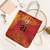 Queensland Papua New Guinea Custom Tote Bag All Red Pacific PNG Tribal Style - Polynesian Pride