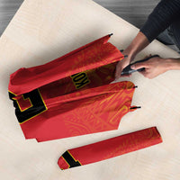 Queensland Papua New Guinea Custom Umbrella All Red Pacific PNG Tribal Style - Polynesian Pride