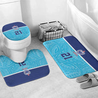 Queensland Samoa Custom Bathroom Set Blue Pacific Polynesian Tribal Pattern LT9 Mat Set Only (3 pcs) One Size Blue - Polynesian Pride
