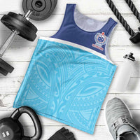 Queensland Samoa Custom Men Tank Top Blue Pacific Polynesian Tribal Pattern