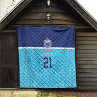 Queensland Samoa Custom Quilt Blue Pacific Polynesian Tribal Pattern