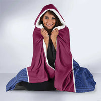 Queensland Samoa Custom Hooded Blanket Maroon-Blue Pacific Polynesian Tribal Pattern LT9 - Polynesian Pride