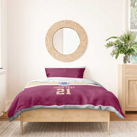 Queensland Samoa Custom Bedding Set Maroon Pacific Polynesian Tribal Pattern