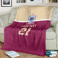 Queensland Samoa Custom Blanket Maroon Pacific Polynesian Tribal Pattern LT9 - Polynesian Pride