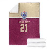 Queensland Samoa Custom Blanket Maroon Pacific Polynesian Tribal Pattern LT9 - Polynesian Pride