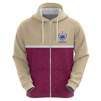 Queensland Samoa Custom Hoodie Maroon Pacific Polynesian Tribal Pattern