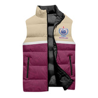 Queensland Samoa Custom Sleeveless Puffer Jacket Maroon Pacific Polynesian Tribal Pattern - Polynesian Pride