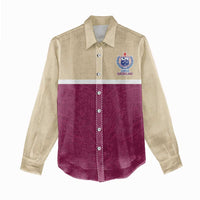 Queensland Samoa Custom Women Casual Shirt Maroon Pacific Polynesian Tribal Pattern
