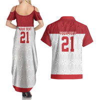 Queensland Tonga Custom Couples Matching Summer Maxi Dress and Hawaiian Shirt QLD with Tongan Ngatu Pattern