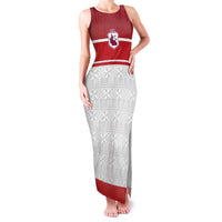 Queensland Tonga Custom Family Matching Tank Maxi Dress and Hawaiian Shirt QLD with Tongan Ngatu Pattern
