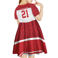 Queensland Tonga Custom Kid Short Sleeve Dress QLD with Tongan Ngatu Pattern