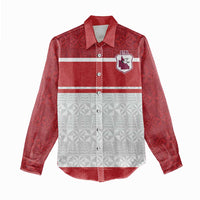 Queensland Tonga Custom Women Casual Shirt QLD with Tongan Ngatu Pattern