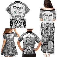 Personalised Tonga 676 Family Matching Puletasi and Hawaiian Shirt Tribal Kupesi Ngatu Unique