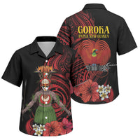 Huli Wigmen Tribe Hela Province Family Matching Long Sleeve Bodycon Dress and Hawaiian Shirt Papua New Guinea Indigenous Pattern LT9 Son's Shirt Black - Polynesian Pride