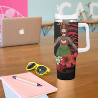 Huli Wigmen Tribe Hela Province Tumbler With Handle Papua New Guinea Indigenous Pattern LT9 - Polynesian Pride