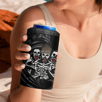 Skeleton Tribe Simbu Province 4 in 1 Can Cooler Tumbler Papua New Guinea Indigenous Pattern LT9 - Polynesian Pride