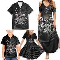 Skeleton Tribe Simbu Province Family Matching Summer Maxi Dress and Hawaiian Shirt Papua New Guinea Indigenous Pattern LT9 - Polynesian Pride