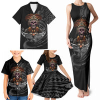 Mokomoko Tribe Eastern Highlands Province Family Matching Tank Maxi Dress and Hawaiian Shirt Papua New Guinea Indigenous Pattern LT9 - Polynesian Pride