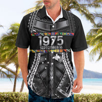 Independen Stet bilong Papua Niugini 1975 Hawaiian Shirt Black Tribal Papua New Guinea Province Flag LT9 - Polynesian Pride