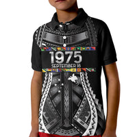 Independen Stet bilong Papua Niugini 1975 Kid Polo Shirt Black Tribal Papua New Guinea Province Flag LT9 Kid Black - Polynesian Pride