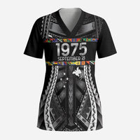 Independen Stet bilong Papua Niugini 1975 Scrub Top Black Tribal Papua New Guinea Province Flag LT9 Adult Black - Polynesian Pride