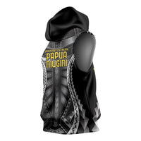 Independen Stet bilong Papua Niugini 1975 Sleeveless Hoodie Black Tribal Papua New Guinea Province Flag LT9 - Polynesian Pride