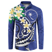 FSM Chuuk State Polynesian Shark Tattoo Personalised Button Sweatshirt LT9 Blue - Polynesian Pride