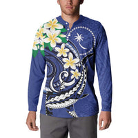 FSM Chuuk State Polynesian Shark Tattoo Personalised Button Sweatshirt LT9 - Polynesian Pride