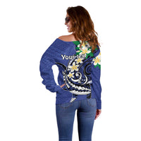 FSM Chuuk State Polynesian Shark Tattoo Personalised Off Shoulder Sweater