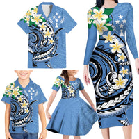 FSM Kosrae Polynesian Shark Tattoo Personalised Family Matching Long Sleeve Bodycon Dress and Hawaiian Shirt LT9 - Polynesian Pride