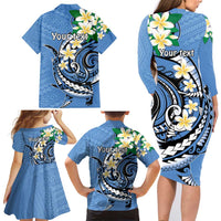 FSM Kosrae Polynesian Shark Tattoo Personalised Family Matching Long Sleeve Bodycon Dress and Hawaiian Shirt LT9 - Polynesian Pride