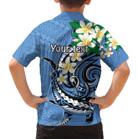 FSM Kosrae Polynesian Shark Tattoo Personalised Family Matching Off The Shoulder Long Sleeve Dress and Hawaiian Shirt LT9 - Polynesian Pride