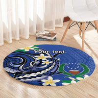 FSM Pohnpei Polynesian Shark Tattoo Personalised Round Carpet LT9 - Polynesian Pride