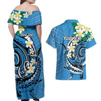 FSM Yap State Polynesian Shark Tattoo Personalised Couples Matching Off Shoulder Maxi Dress and Hawaiian Shirt LT9 - Polynesian Pride